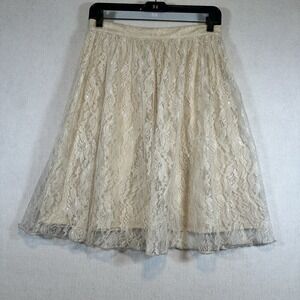 Frenchi Ivory Lace Short Skirt Size Medium